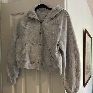 Lululemon gray Scuba cropped half zip hoodie